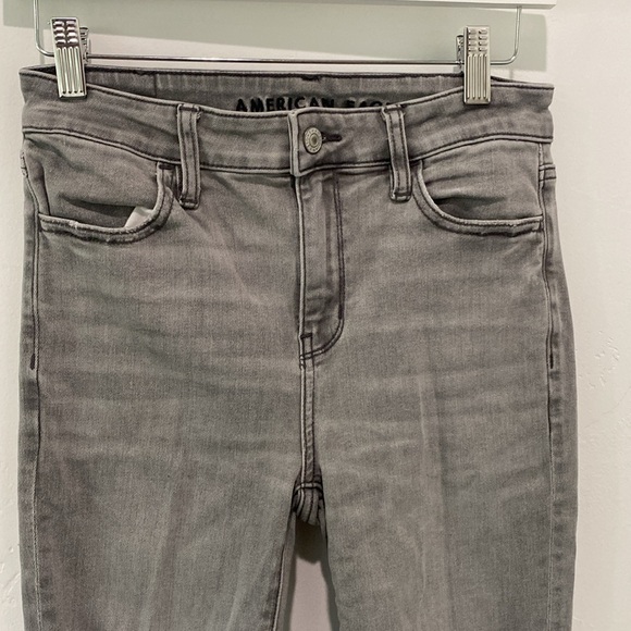 American Eagle Hi Rise Gray Jeans - Picture 2 of 7